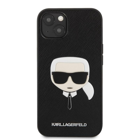 Karl Lagerfeld Saffiano Ikonik Karl`s Head - iPhone 13 Mini tok (fekete)