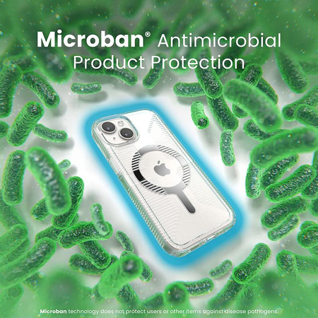 Speck Gemshell Grip + MagSafe - Tasche für iPhone 16e / iPhone 15 / iPhone 14 / iPhone 13 (Clear / Chrome Finish)