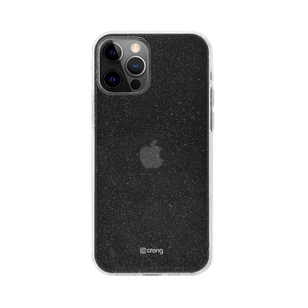 Crong Glitter Case - Etui iPhone 12 Pro Max (przezroczysty/srebrny)