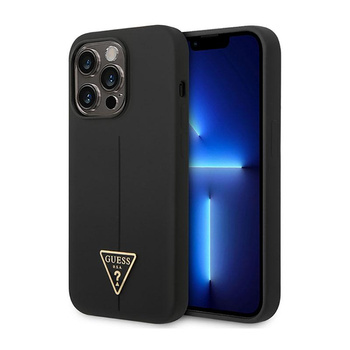Guess Silikon Dreieck Logo - iPhone 14 Pro Tasche (schwarz)