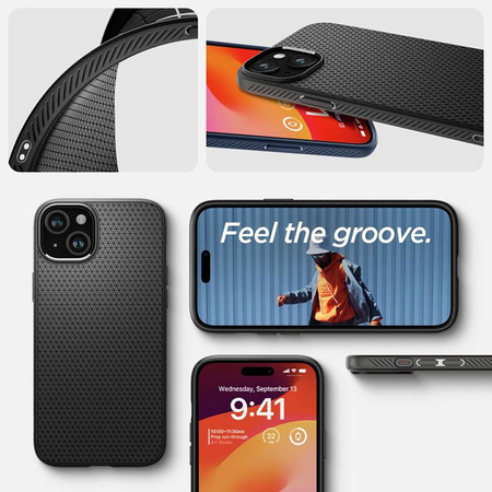 Spigen Liquid Air - pouzdro pro iPhone 15 (matně černé)