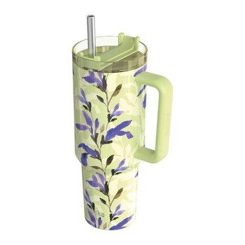 Quokka Stream - 1200 ml-es rozsdamentes acél termo bögre szívószállal (Matcha)