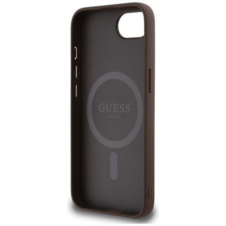 Guess 4G Ring Classic Logo MagSafe - Case for iPhone 16e (brown)