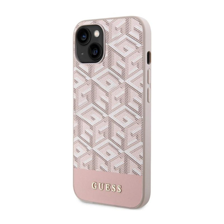Guess GCube Stripes MagSafe - Schutzhülle für iPhone 14 Plus (Pink)