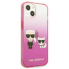 Karl Lagerfeld Gradient Ikonik Karl & Choupette- Hülle für iPhone 13 mini (Rosa)