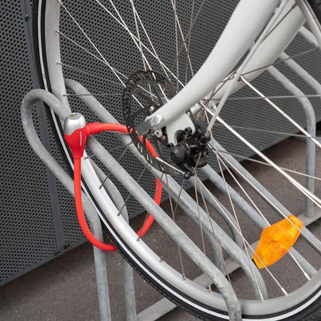 ZAPIĘCIE ROWEROWE LINKA NA KLUCZ BLOKADA, do Roweru, Czerwone, Dunlop, 65cm