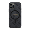Guess 4G Collection bőr fém logós MagSafe - iPhone 12 / iPhone 12 Pro tok (fekete)