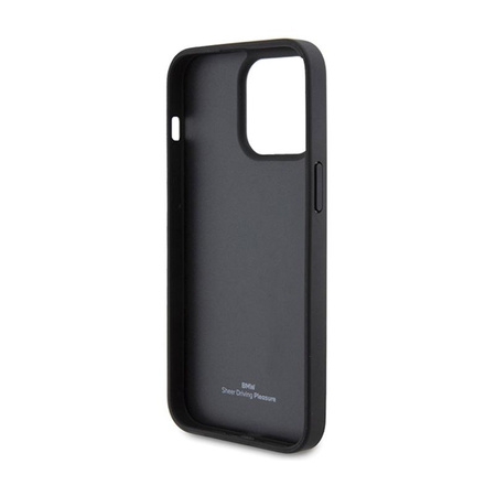 BMW Leder Diamond Pattern - iPhone 15 Pro Max Tasche (schwarz)