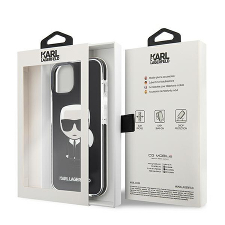 Karl Lagerfeld Fullbody Ikonik - pouzdro pro iPhone 13 mini (černé)
