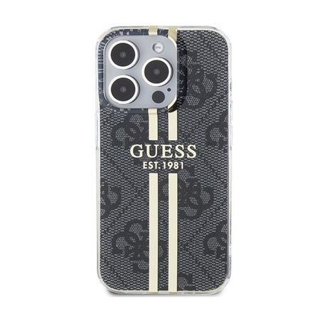 Guess IML 4G Gold Stripe - Pouzdro iPhone 15 Pro (Černé)