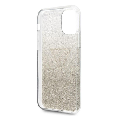 Guess Solid Glitter Triangle - iPhone 11 Pro Max Case (Gold)