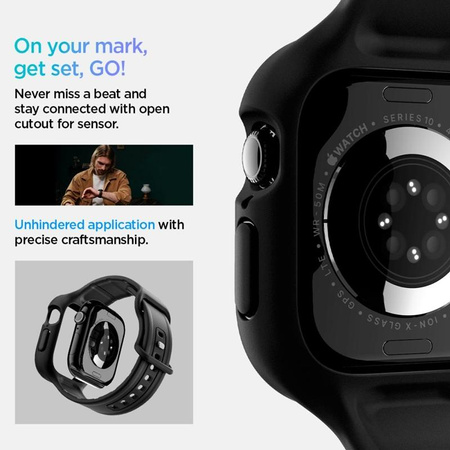 Spigen Vault Pro - Řemínek s pouzdrem pro Apple Watch 10 46 mm (Matně černý)