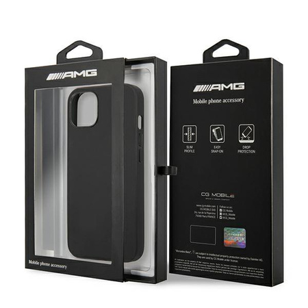 AMG Leather Hot Stamped - pouzdro pro iPhone 14 Plus (černé)