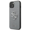 Guess Saffiano 4G Big Silver Logo - étui pour iPhone 13 mini (gris)