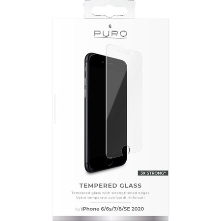 PURO Tempered screen protection glass for iPhone SE (2022 / 2020) / 8 / 7 / 6s / 6