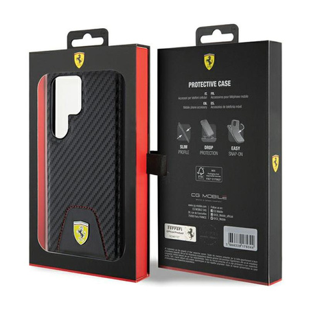 Ferrari Carbon Stitched Bottom - Samsung Galaxy S24 Ultra Case (black)