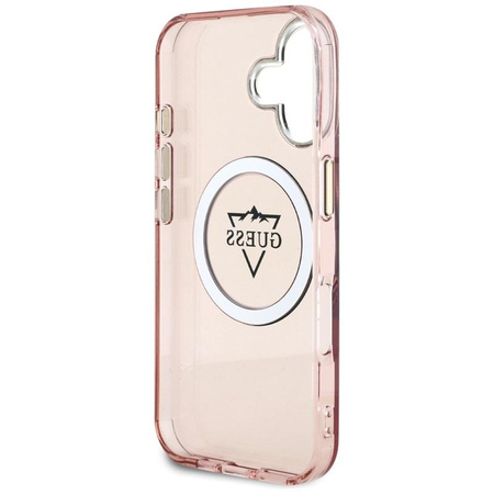 Guess IML Metal Mountain Logo MagSafe - tok iPhone 16-hoz (rózsaszín)