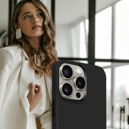 Crong Color Cover LUX Magnetic - Custodia MagSafe per iPhone 15 Pro (Nero)