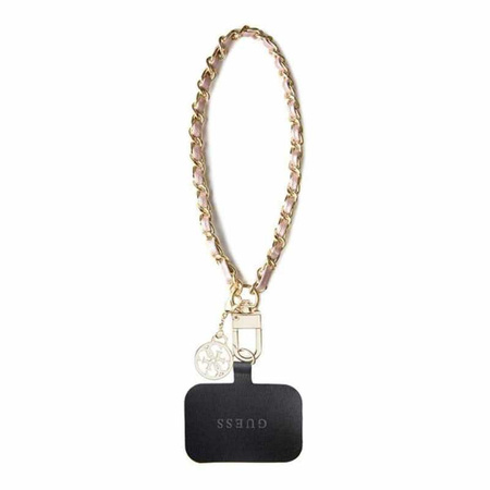 Guess Universal Hand Strap Saffiano Chain 4G Charm - Univerzális telefontartó pánt (rózsaszín)
