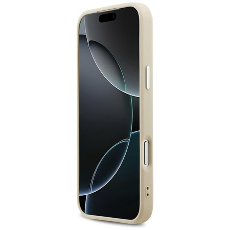 ETUI DO IPHONE 17 PRO MAX do MAGSAFE GUESS ORYGINALNE BEŻOWE SKÓRZANE MODNE