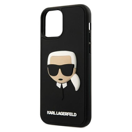 Karl Lagerfeld 3D Gummi Karl`s Kopf - iPhone 12 Pro Max Hülle (schwarz)