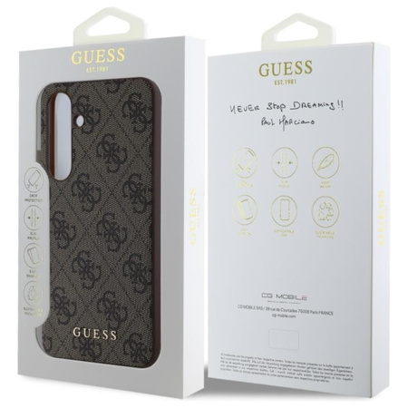 Guess 4G Metal Gold Logo - Hülle für Samsung Galaxy S24 FE (braun)