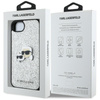 Karl Lagerfeld Fixed Glitter Karl & Choupette Heads Metal Pin - Case for iPhone 16e (silver)