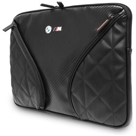 Karbonové kapsy a kovové logo BMW - brašna na notebook 14" (černá)