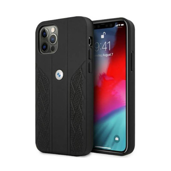 BMW Leather Curve Perforate - pouzdro pro iPhone 12 / iPhone 12 Pro (černé)