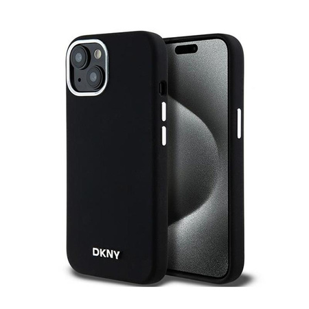 DKNY Liquid Silicone Small Metal Logo MagSafe - iPhone 15 Plus / 14 Plus Case (black)