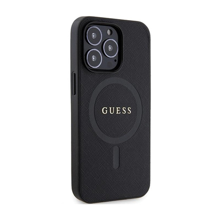 Guess Saffiano MagSafe - Etui iPhone 13 Pro Max (czarny)