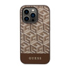 Guess GCube csíkos MagSafe - iPhone 14 Pro Max tok (barna)