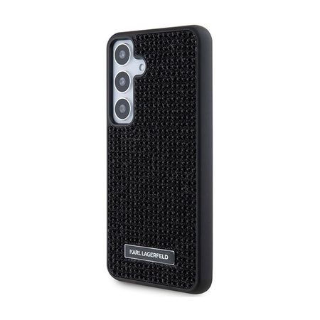 Karl Lagerfeld strasszos fém logó - Samsung Galaxy S24+ tok (fekete)