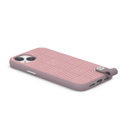Moshi Altra - Pouzdro s odnímatelnou šňůrkou na iPhone 13 (antibakteriální NanoShield™) (růžové)