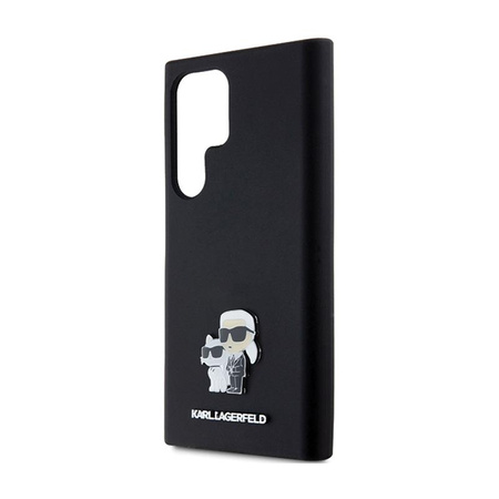 Karl Lagerfeld Silicone Karl & Choupette Metal Pin - Case Samsung Galaxy S24 Ultra (czarny)