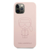 Karl Lagerfeld Silikonové pouzdro Ikonik Outline - iPhone 12 / iPhone 12 Pro (růžové)