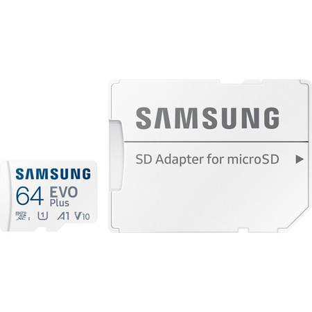 Samsung microSDXC EVO Plus - Karta pamięci 64 GB UHS-I U1 A1 V10 z adapterem