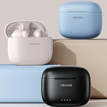 USAMS US Series - Casque d'écoute Bluetooth 5.3 TWS + étui de chargement (blanc)