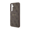 Guess 4G Collection bőr fém logós MagSafe - Samsung Galaxy S24+ tok (barna)