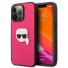 Karl Lagerfeld PU Leather Karl's Head Metal - Etui iPhone 13 Pro (różowy)