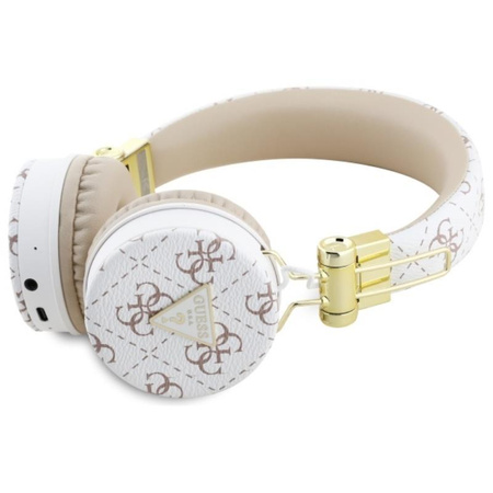 Guess 4G Triangle Round Shape - bezdrátová sluchátka do uší Bluetooth ENC (bílá)