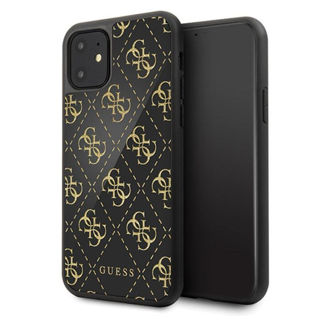 Guess Double Layer Glitter Case Peony G - pouzdro pro iPhone 11 (černé)