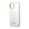 Guess Croco Collection - pouzdro pro iPhone 14 (stříbrné)