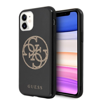 Guess Circle Glitter 4G - Etui iPhone 11 (czarny)