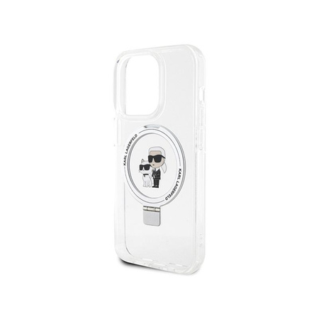 Karl Lagerfeld Ring Stand Karl & Choupette MagSafe - iPhone 14 Pro Case (blanc)