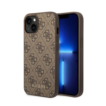 Guess 4G Metal Gold Logo - iPhone 15 Plus Tasche (braun)