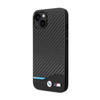 BMW Leather Carbon Blue Line - iPhone 13 tok (fekete)