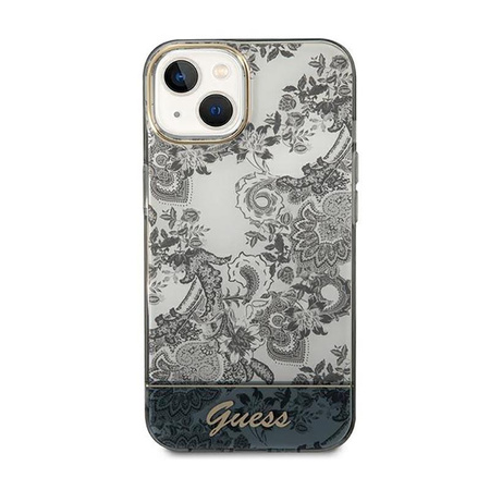 Guess Porcelain Collection - Tasche für iPhone 14 Plus (Grau)