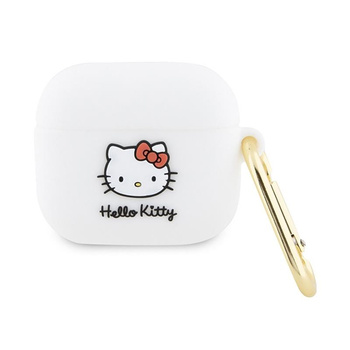 Hello Kitty Silikonová 3D hlava kočičky - pouzdro pro AirPods 3 (bílé)