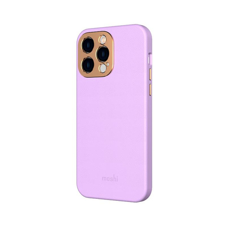 Moshi Napa Slim MagSafe - Ledertasche für iPhone 14 Pro Max (Lavendel-Lila)